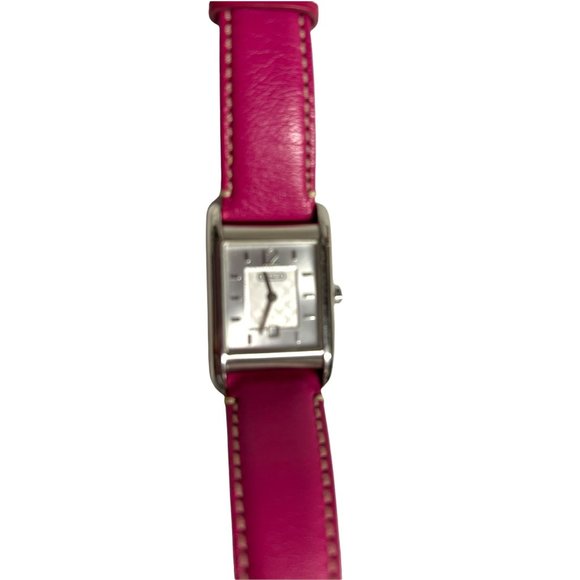 Authentic COACH Ladies Watch‎ Rectangle Bezel Purple Leather Band 24mm main image 7